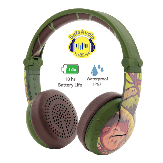 Green BuddyPhones Wave waterproof wireless children's headphones