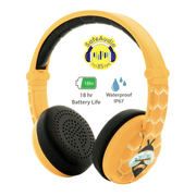Yellow BuddyPhones Wave volume limiting waterproof wireless kids headphones