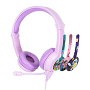 Purple BuddyPhones Galaxy girls gaming headset with mic