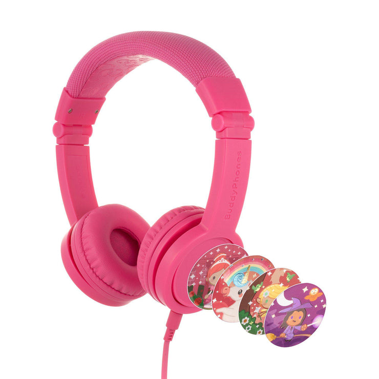 Rose Pink BuddyPhones Explore+ Wired Kids Headphones