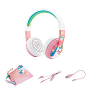 Pink unicorn BuddyPhones Wave waterproof bluetooth girls headphones