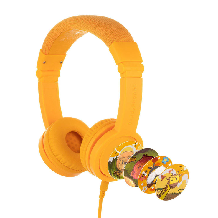 Sun Yellow BuddyPhones Explore+ Wired Kids Headphones